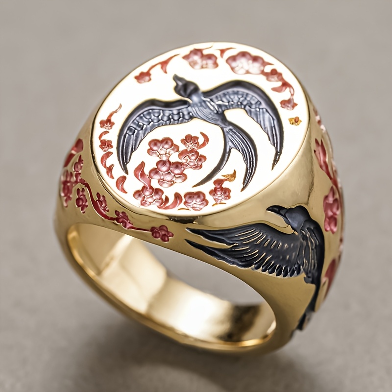 Ethnic Style Retro Wild Goose Pattern Wide Ring
